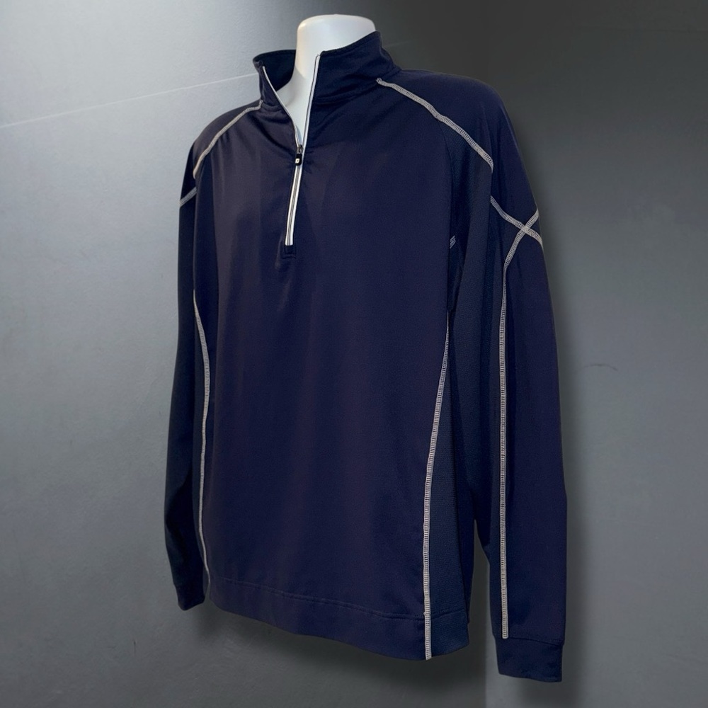 FootJoy Performance ¼-Zip Pullover | Navy Stretch Golf Layer | Men’s Medium - Picture 2 of 7